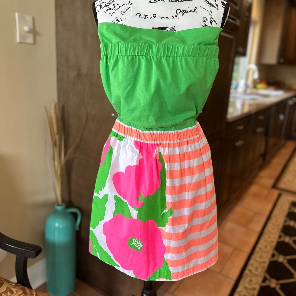 🌴🌺🌴Lilly Pulitzer Strapless Dress Fleur Neon Sunrise - NWOT!! 🌺🌴🌺